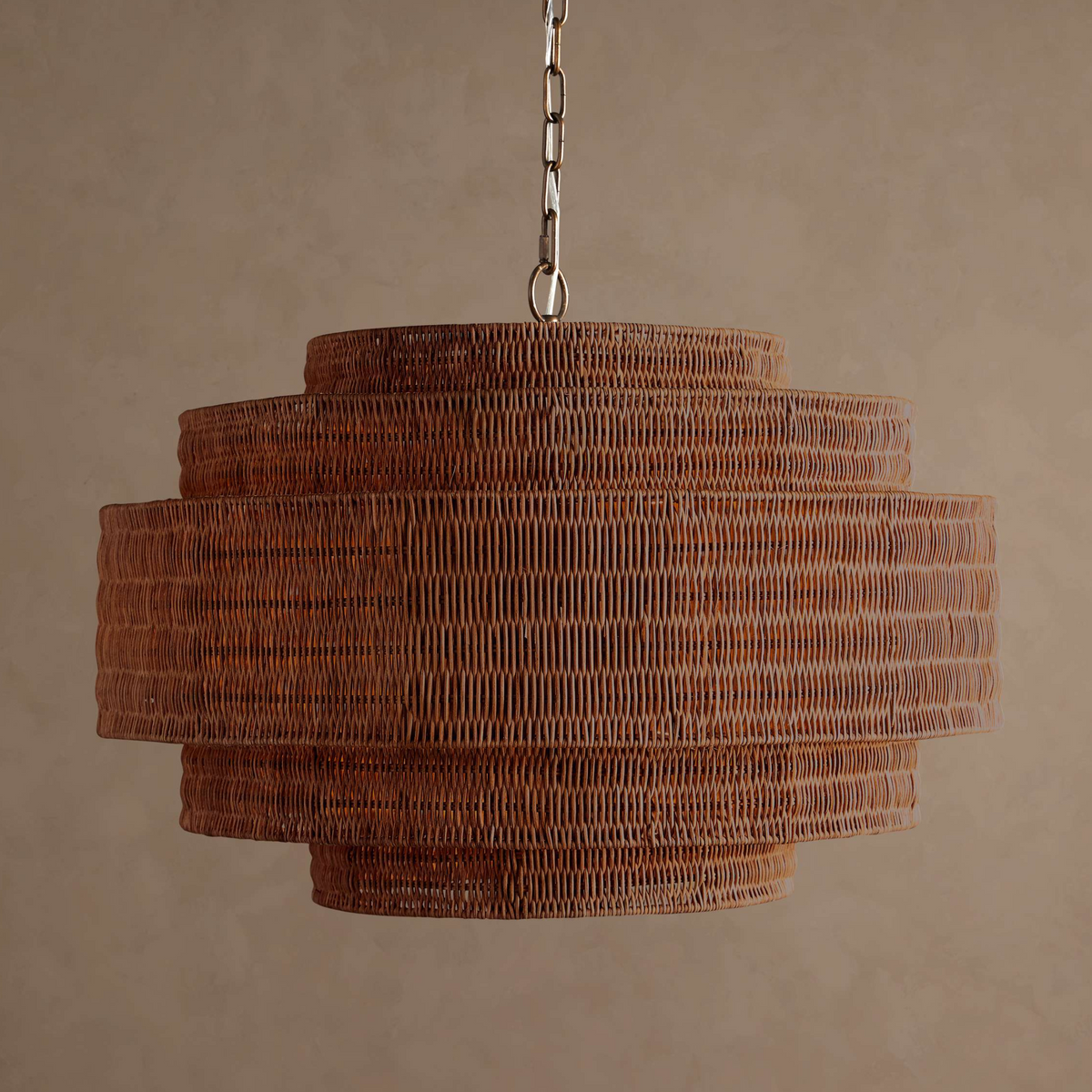LIGHTING | WOODSIDE TIERED RATTAN CHANDELIER