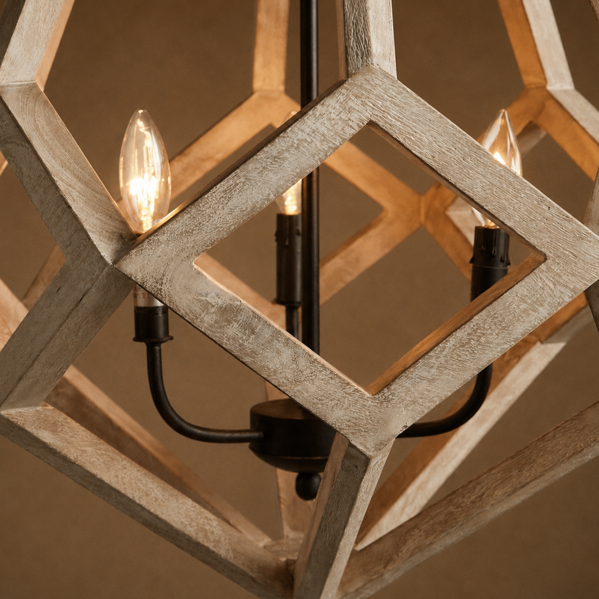 LIGHTING | MODERN MOUNTAIN PRISM WOODEN CHANDELIER
