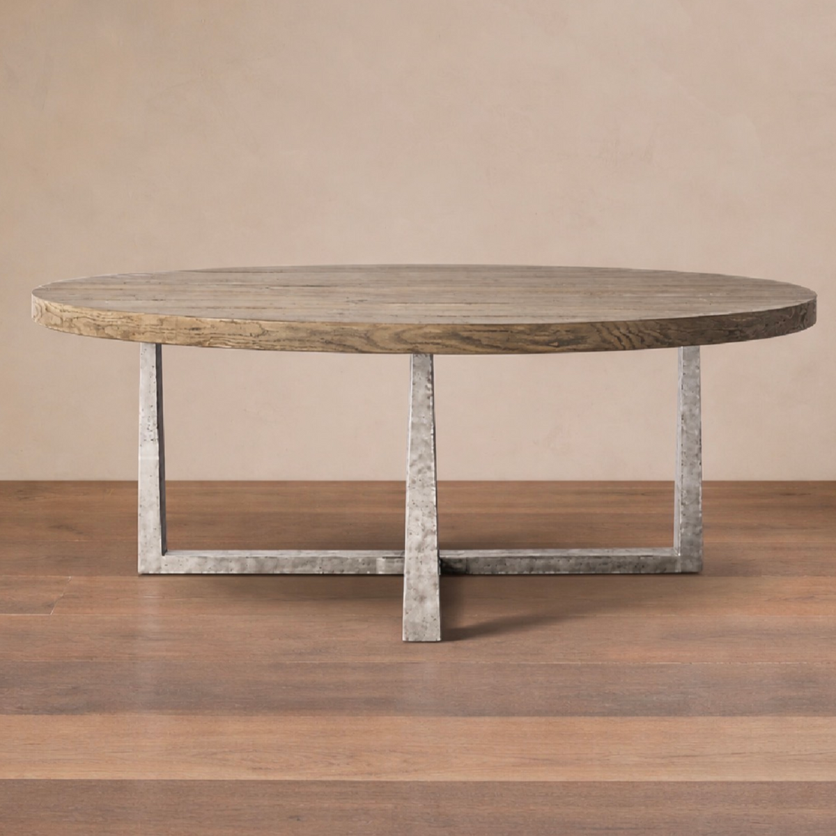 MODERN MOUNTAIN DINING TABLE | BRONZE BASE WITH OAK TOP
