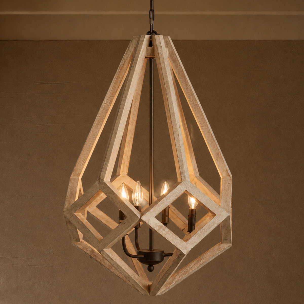 LIGHTING | MODERN MOUNTAIN PRISM WOODEN CHANDELIER