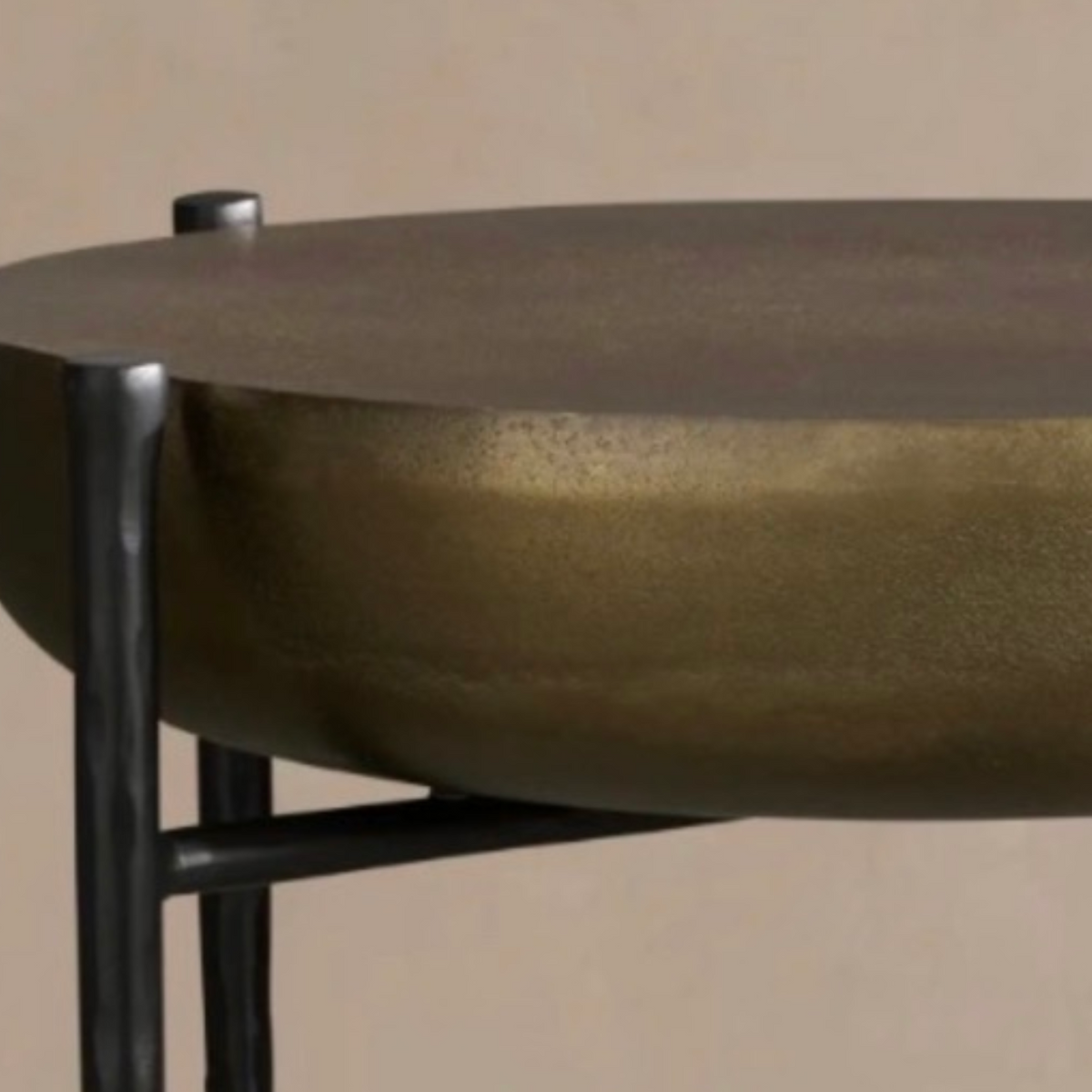 MODERN MOUNTAIN SIDE TABLE | ROUND DRUM-BRASS