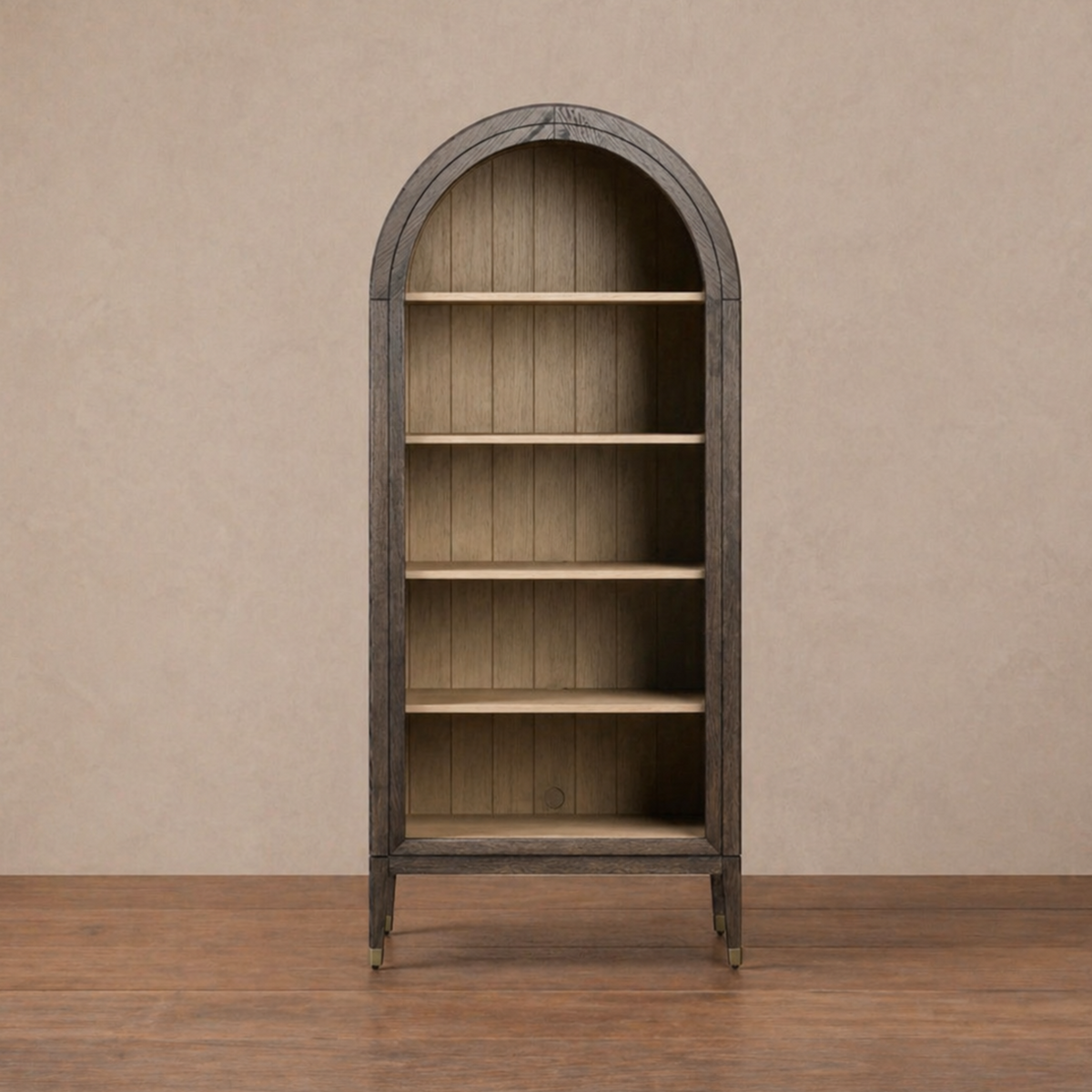 WOODSIDE BOOKCASE | OAK WITH BRASS ACCENTS