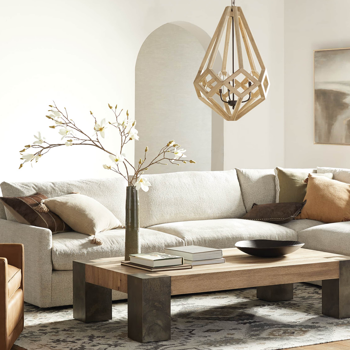 LIGHTING | MODERN MOUNTAIN PRISM WOODEN CHANDELIER