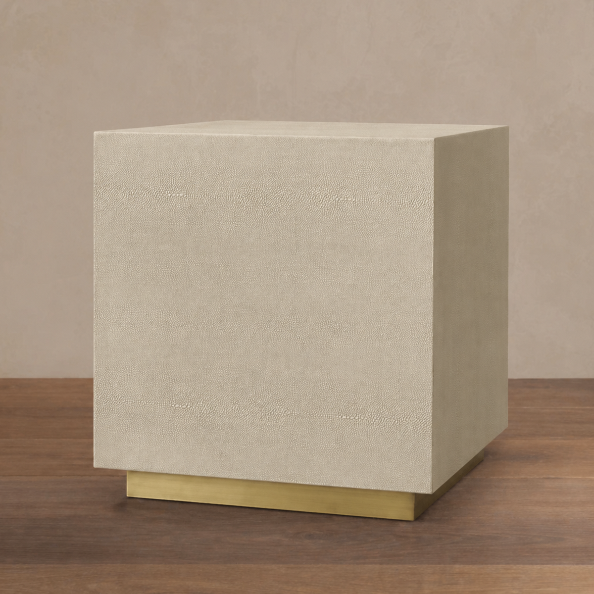 MIDTOWN LOFT SIDE TABLE | BONE SHEGREEN WITH BURNISHED BRASS