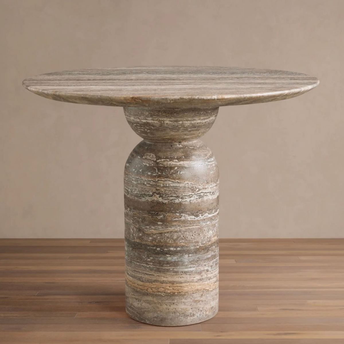 WOODSIDE TABLE | GREY TRAVERTINE