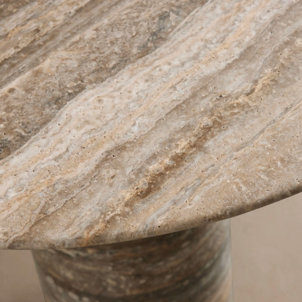 WOODSIDE TABLE | GREY TRAVERTINE