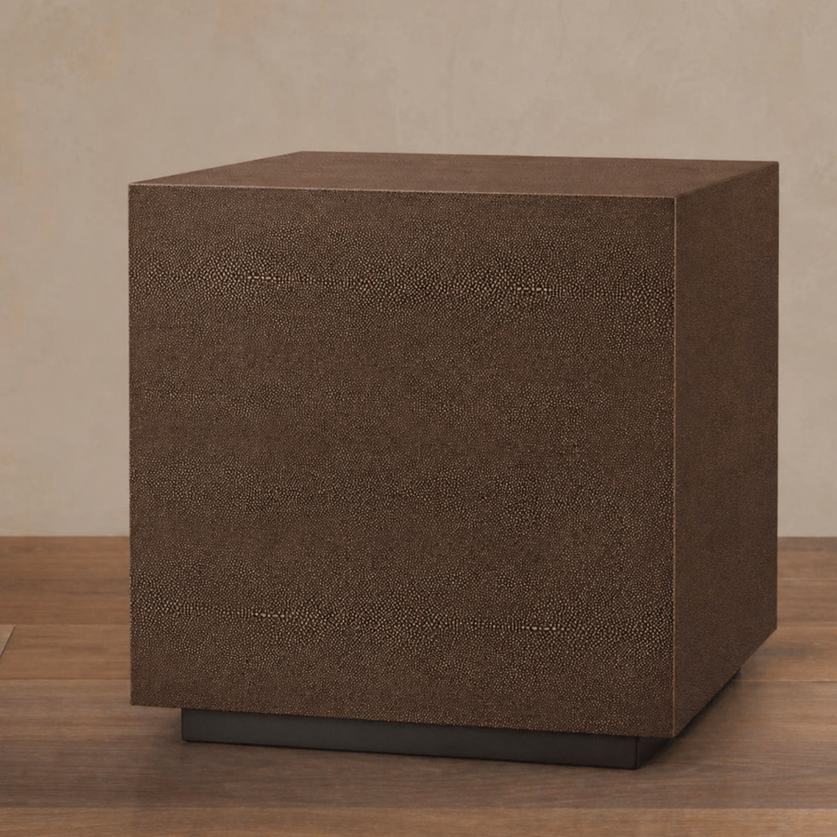 MIDTOWN LOFT SIDE TABLE | MOCHA SHEGREEN WITH BRASS