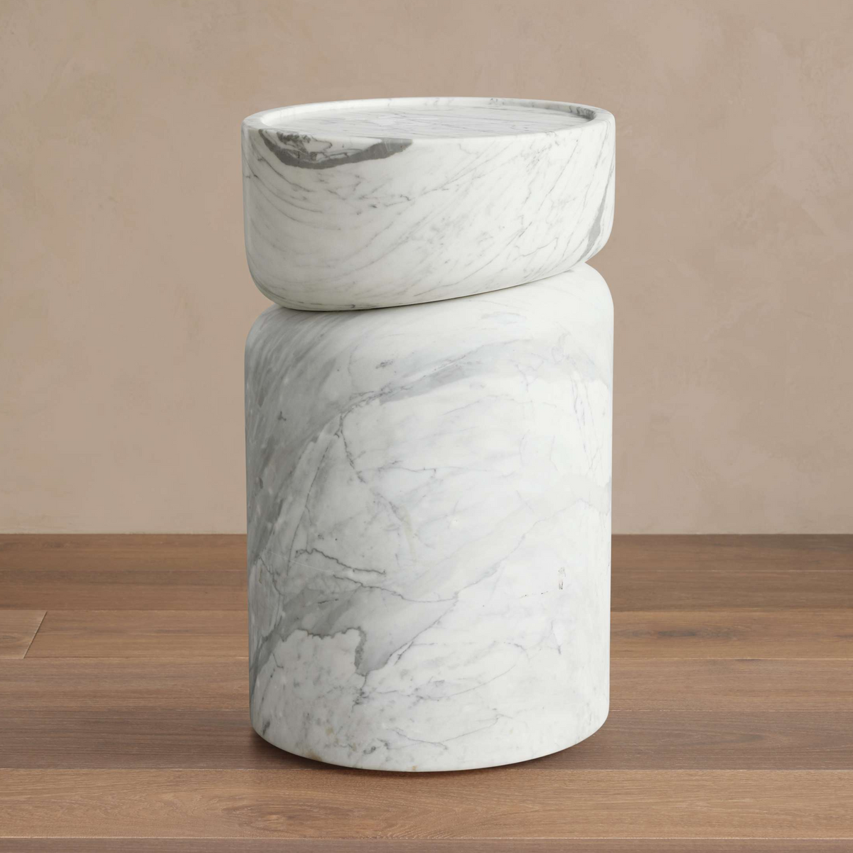 MODERN MOUNTAIN SIDE TABLE | CARRARA MARBLE